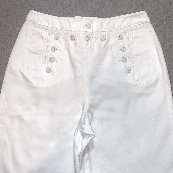 Lauren Ralph Lauren Jeans Co. White Wide Leg Sailor Jeans, 100% Cotton, Size 4 - Picture 5 of 16